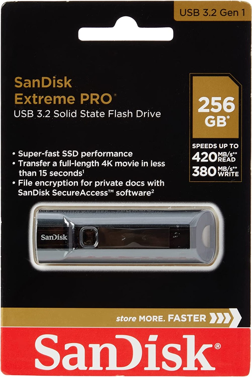 Norm spise scaring SanDisk Extreme PRO® USB 3.2 Solid State Flash Drive 256GB